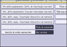 Ilustração do ecrã do painel de operação