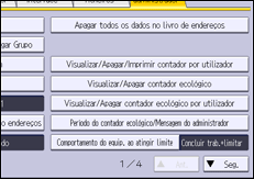Ilustração do ecrã do painel de operação