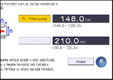 Ilustração do ecrã do painel de operação