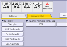 İşlem paneli ekran çizimi