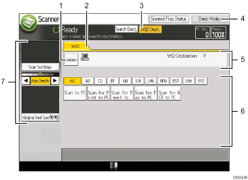 Operation panel screen illustration numbered callout illustration