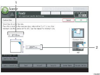 Operation panel screen illustration numbered callout illustration