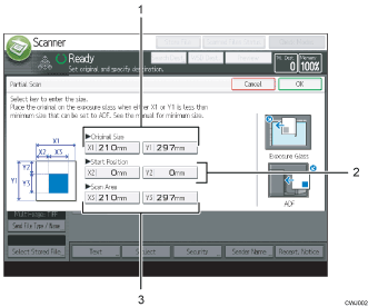 Operation panel screen illustration numbered callout illustration