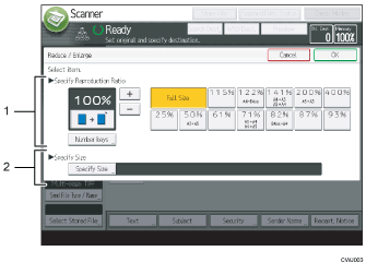 Operation panel screen illustration numbered callout illustration