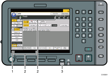 Control panel illustration numbered callout illustration