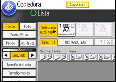 Ilustración de la pantalla panel de mandos