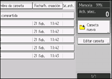 Ilustración de la pantalla panel de mandos