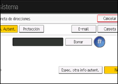 Ilustración de la pantalla panel de mandos