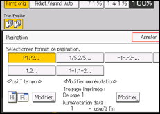 Illustration de l'écran du panneau de commande