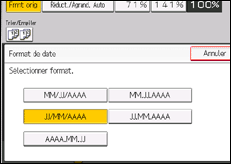 Illustration de l'écran du panneau de commande