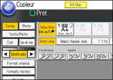 Illustration de l'écran du panneau de commande