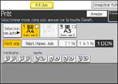 Illustration de l'écran du panneau de commande