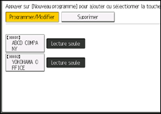Illustration de l'écran du panneau de commande