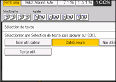 Illustration de l'écran du panneau de commande