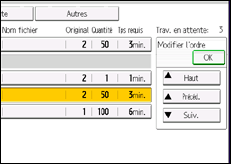 Illustration de l'écran du panneau de commande