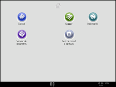 Illustration de l'écran du panneau de commande