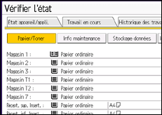 Illustration de l'écran du panneau de commande