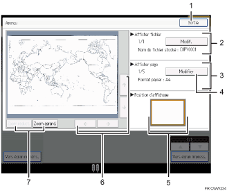 Illustration numérotée du panneau de commande