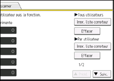 Illustration de l'écran du panneau de commande