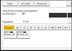 Illustration de l'écran du panneau de commande