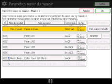 Illustration de l'écran du panneau de commande 