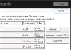 Illustration de l'écran du panneau de commande
