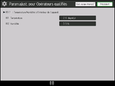 Illustration de l'écran du panneau de commande