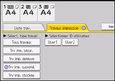 Illustration de l'écran du panneau de commande
