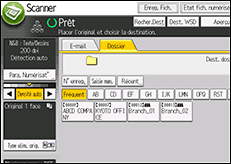 Illustration de l'écran du panneau de commande