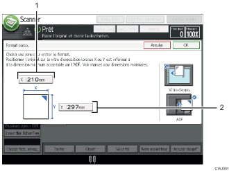 Illustration numérotée du panneau de commande