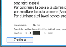 Illustrazione della schermata sul pannello di controllo