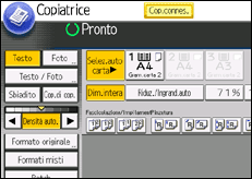 Illustrazione della schermata sul pannello di controllo