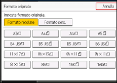 Illustrazione della schermata sul pannello di controllo