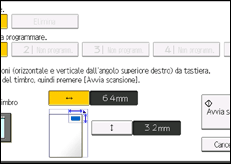 Illustrazione della schermata sul pannello di controllo
