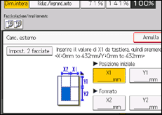Illustrazione della schermata sul pannello di controllo