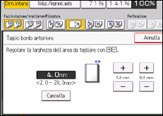 Illustrazione della schermata sul pannello di controllo