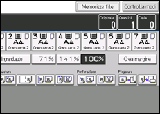 Illustrazione della schermata sul pannello di controllo