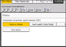 Illustrazione della schermata sul pannello di controllo