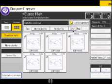 Illustrazione della schermata sul pannello di controllo