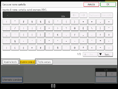 Illustrazione della schermata sul pannello di controllo