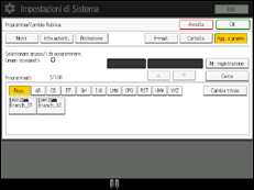 Illustrazione della schermata sul pannello di controllo