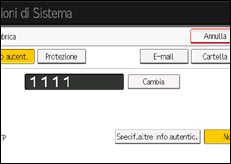 Illustrazione della schermata sul pannello di controllo