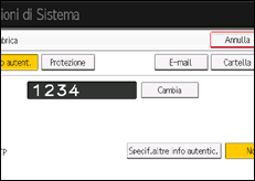 Illustrazione della schermata sul pannello di controllo