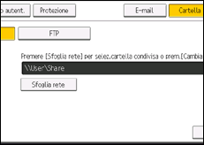 Illustrazione della schermata sul pannello di controllo