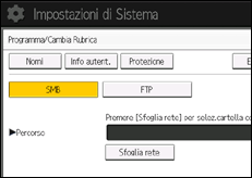 Illustrazione della schermata sul pannello di controllo
