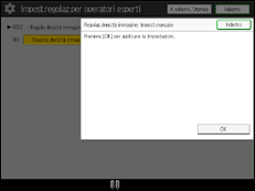 Illustrazione della schermata sul pannello di controllo