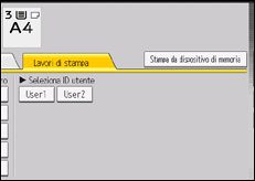 Illustrazione della schermata sul pannello di controllo