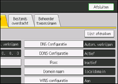Schermafbeelding bedieningspaneel
