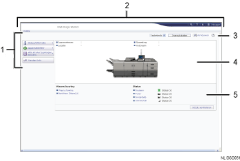 Schermafbeelding van internetbrowser (afbeelding met genummerde items)