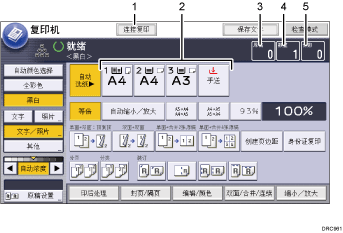 已编号的操作面板屏幕插图
